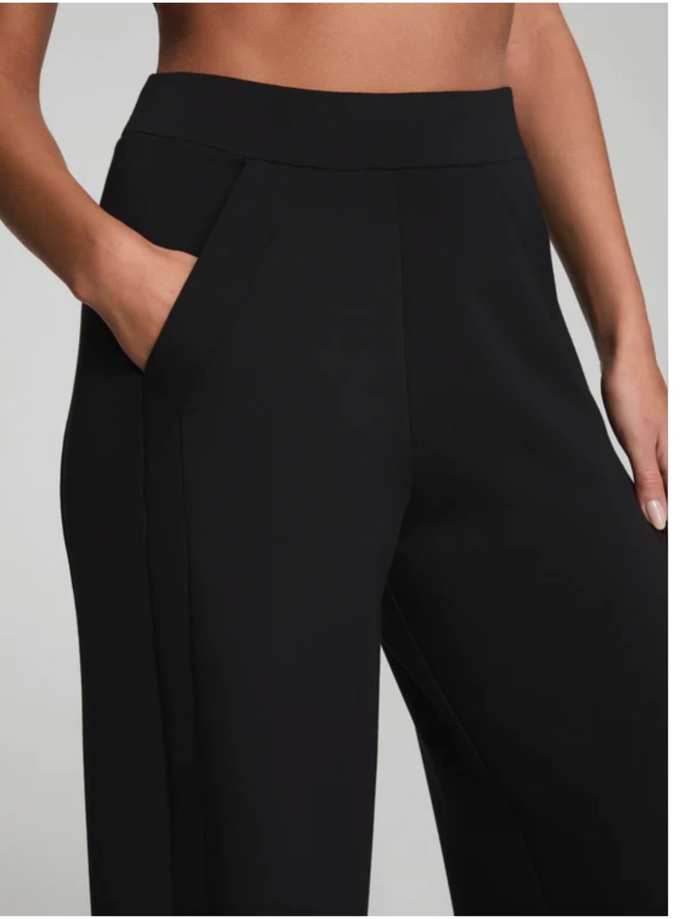 NWT SPANX AirEssentials Wide Leg Track Pant | Medium, Regular 32” Inseam | Black - Picture 5 of 11